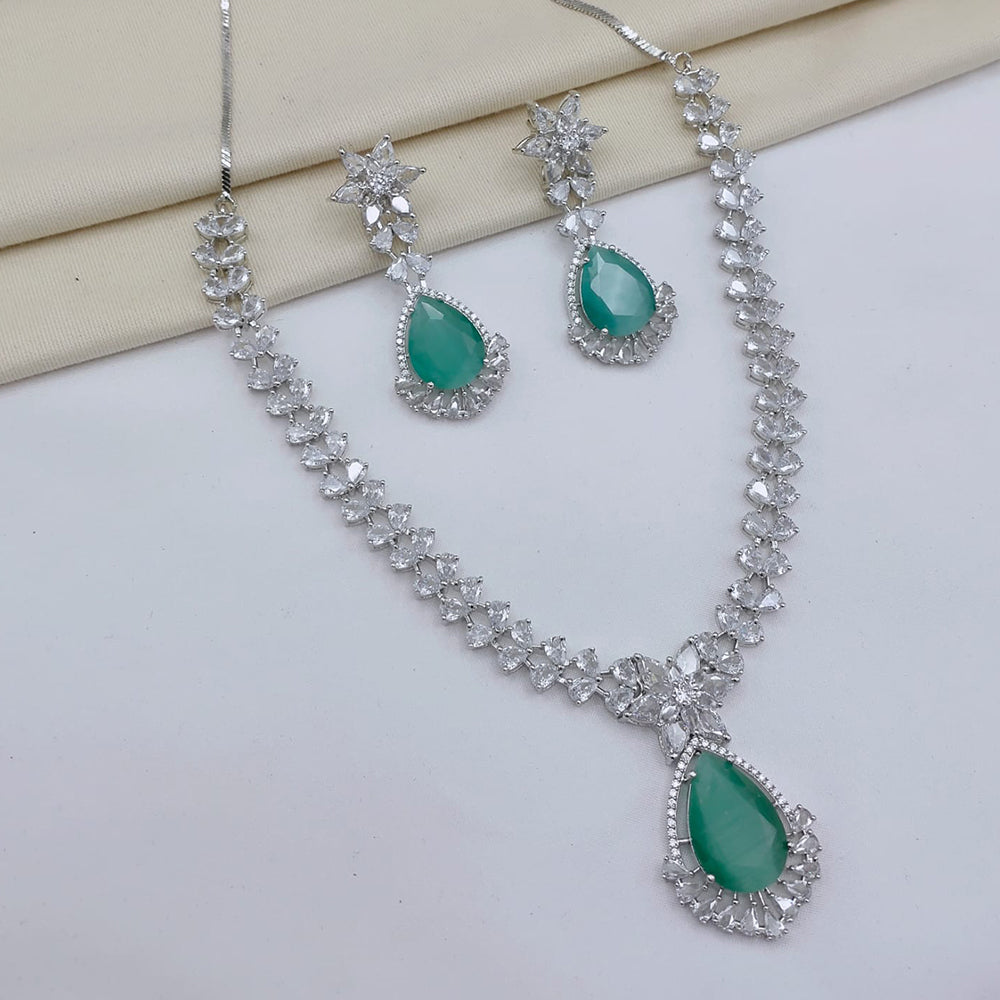 Lucentarts Jewellery Luxury American Diamond Necklace Set