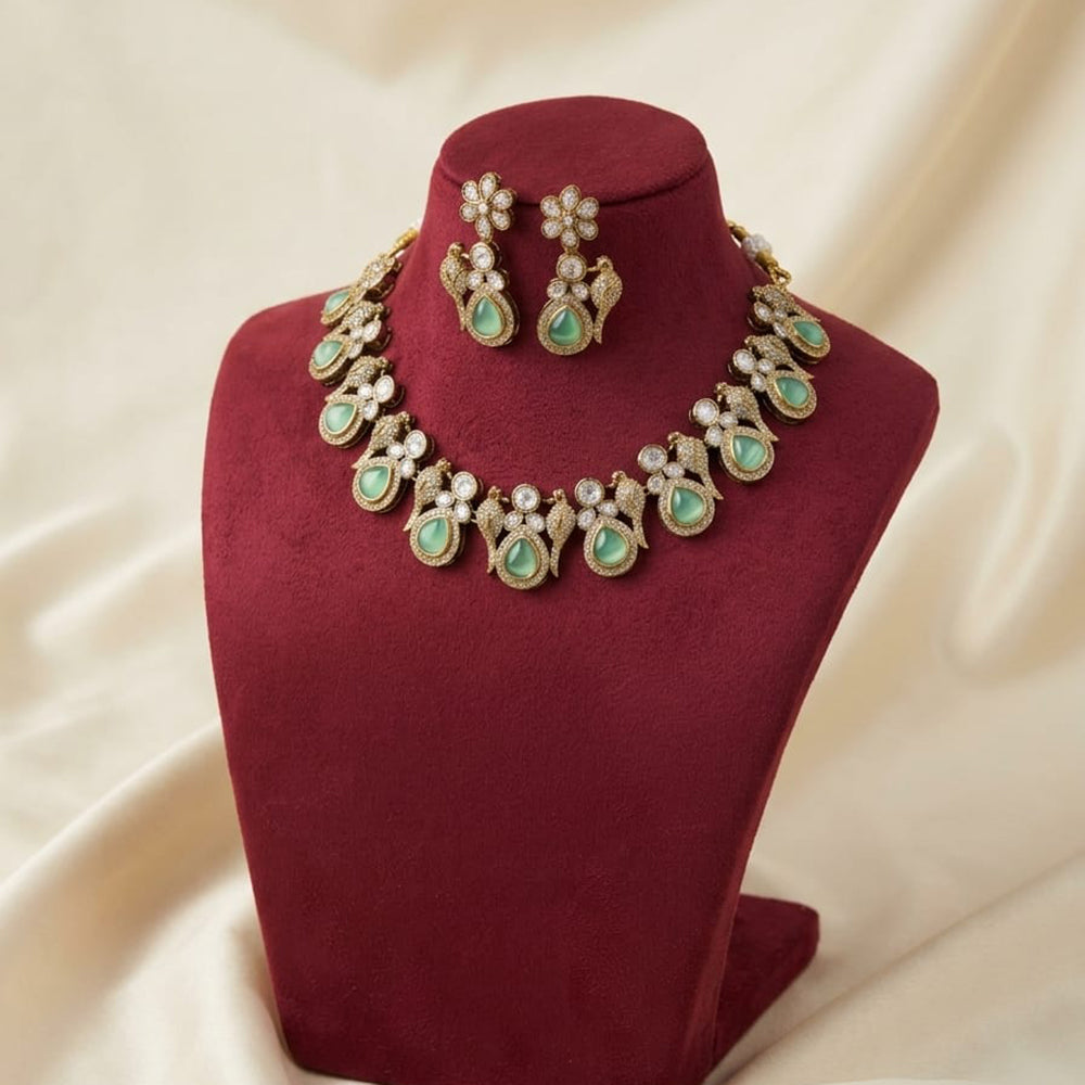 Lucentarts Jewellery Graceful Polki Kundan Stone Necklace Set