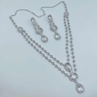 Lucentarts Jewellery Delicate American Daimond Necklace Set