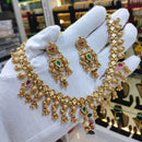Lucentarts Jewellery Elegant Pota Stone And Pearl Necklace Set