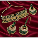 Lucentarts Jewellery Elegant Pota Stone And Pearl Choker Necklace Set