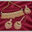 Lucentarts Jewellery Elegant Pota Stone And Pearl Choker Necklace Set
