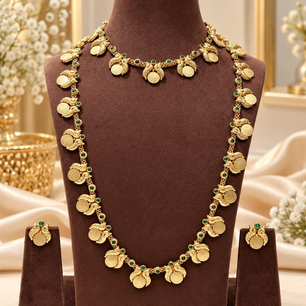 Lucentarts Jewellery Elegant Pota Stone Double Necklace Set