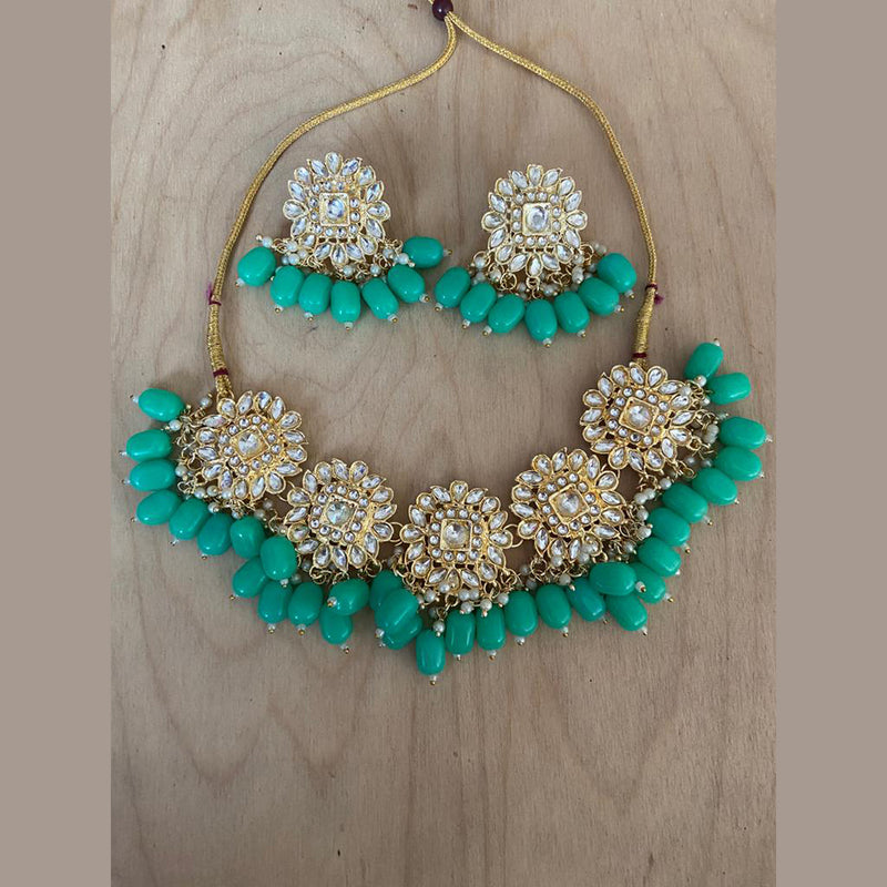 Sai Fashion Gold Plated Kundan Stone Necklace Set