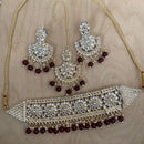 Sai Fashion Gold Plated Kundan Stone Necklace Set