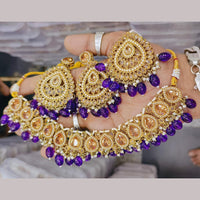 Sai Fashion Gold Plated Crystal Stone Necklace Set
