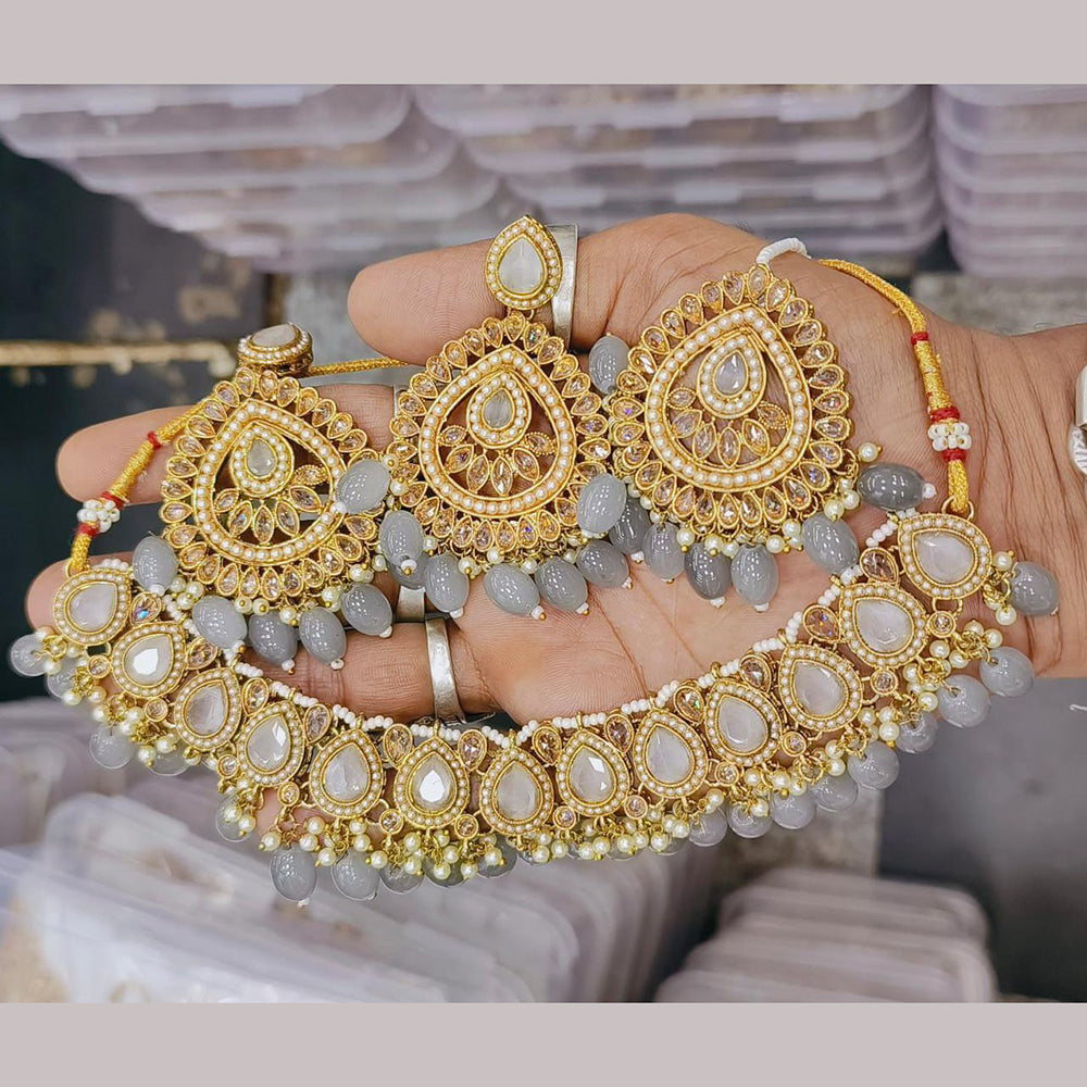 Sai Fashion Gold Plated Crystal Stone Necklace Set