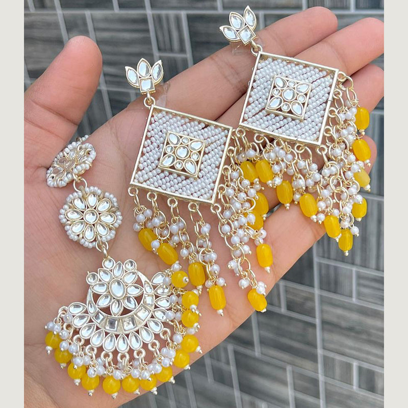 Sai Fashion Gold Plated Dangler Earrings With Maangtikka