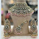 Sai Fashion Gold Plated Kundan And Meenakari Choker Necklace Set
