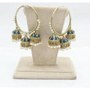 Sai Fashion Gold Plated Pota Stone And Pearl Jhumki Earrings