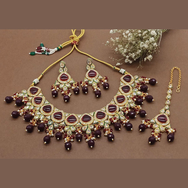 Sai Fashion Gold Plated Kundan Necklace Set