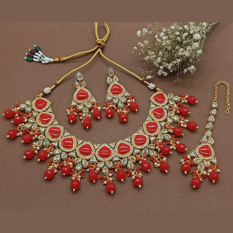 Sai Fashion Gold Plated Kundan Necklace Set