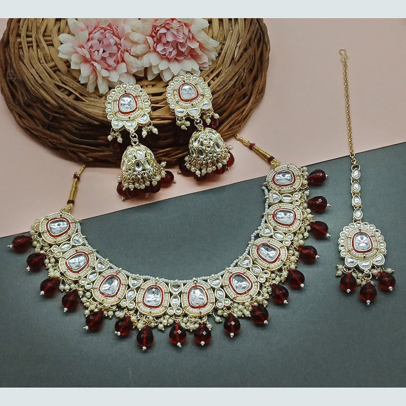 Sai Fashion Gold Plated Kundan Necklace Set