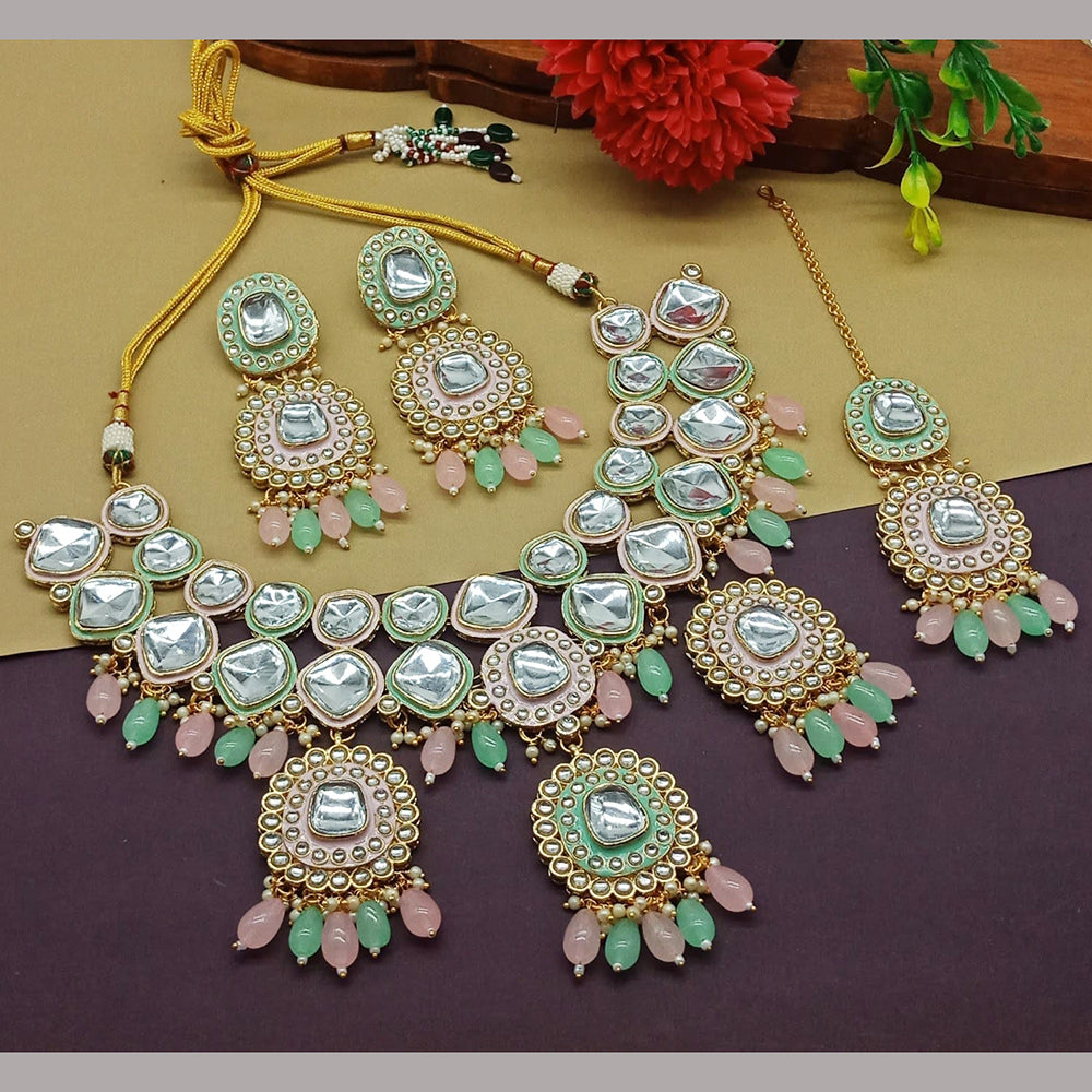 Sai Fashion Gold Plated Kundan Necklace Set