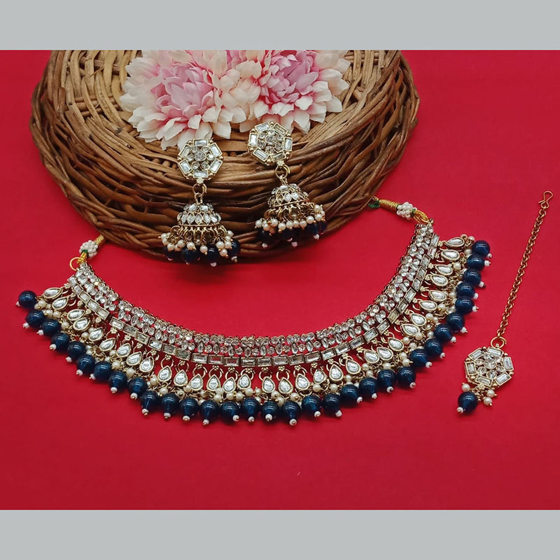 Sai Fashion Gold Plated Kundan And Beads Necklace Set