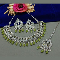 Sai Fashion Silver Plated Crystal Stone Necklace Set