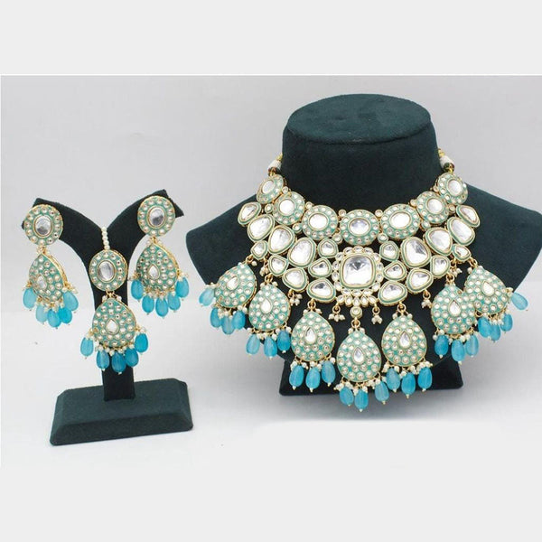 Sai Fashion Gold Plated Kundan And Beads Necklace Set