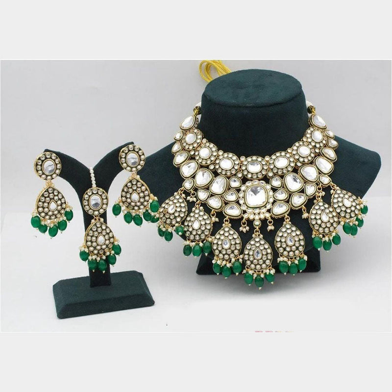 Sai Fashion Gold Plated Kundan And Beads Necklace Set