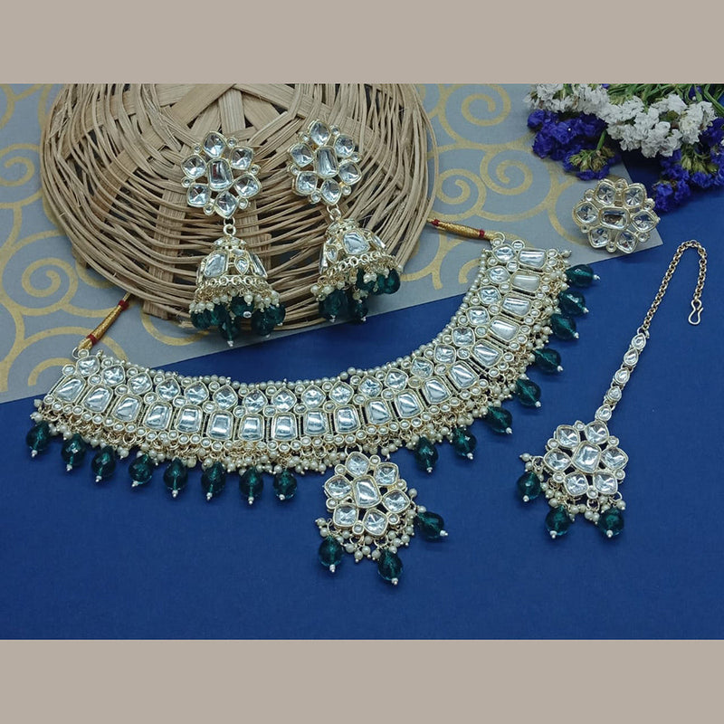 Sai Fashion Gold Plated Kundan Stone Choker Necklace Set