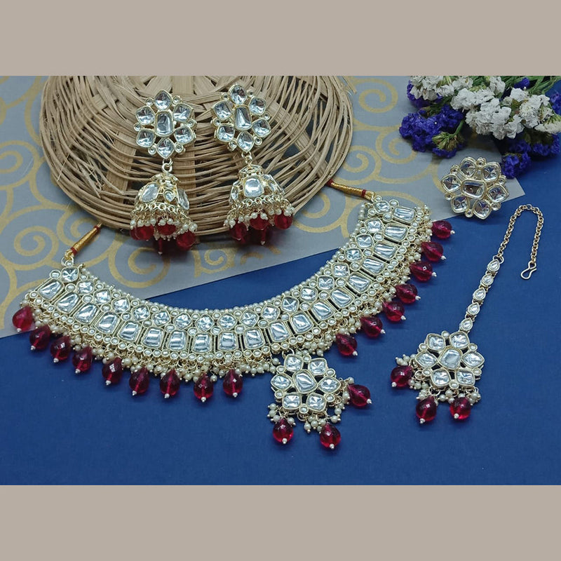 Sai Fashion Gold Plated Kundan Stone Choker Necklace Set