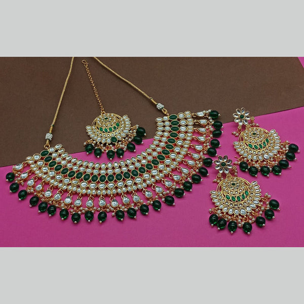 Sai Fashion Gold Plated Kundan Stone Necklace Set