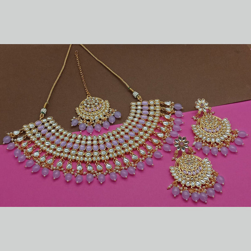 Sai Fashion Gold Plated Kundan Stone Necklace Set