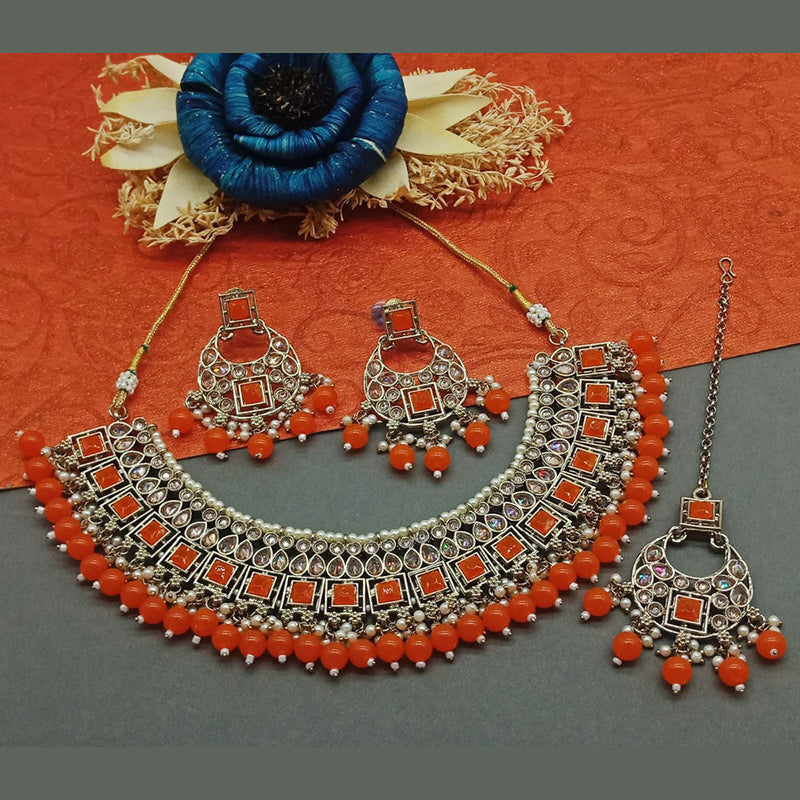 Sai Fashion Gold Plated Crystal Stone Necklace Set