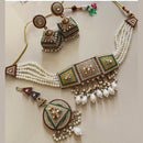 Sai Fashion Crystal & Pearls Choker Set