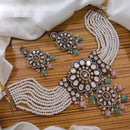 Sai Fashion Gold Plated Pota Stone And Beads Necklace Set