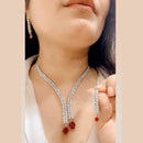 Sai Fashion Gold Plated American Diamond  Necklace Set