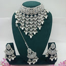 Sai Fashion Silver Plated Kundan Stone And Beads Necklace Set