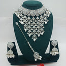 Sai Fashion Silver Plated Kundan Stone And Beads Necklace Set