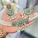 Sai Fashion  Gold Plated Crystal And Pearl Choker Necklace Set