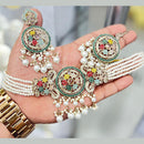 Sai Fashion  Gold Plated Crystal And Pearl Choker Necklace Set