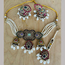 Sai Fashion Gold Plated Crystal Stone Pearl And Beads Choker Necklace Set