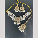Sai Fashion Gold Plated Crystal Stone Pearl And Beads Choker Necklace Set