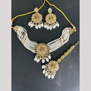 Sai Fashion Gold Plated Crystal Stone Pearl And Beads Choker Necklace Set