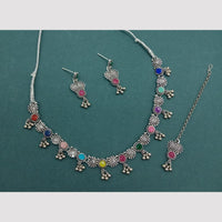 Sai Fashion Oxidized Plated Pota Stone Necklace Set