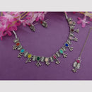 Sai Fashion Oxidized Plated Pota Stone Necklace Set