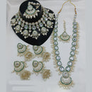 Sai Fashion Gold Plated Kundan Stone And Beads Double Necklace Set