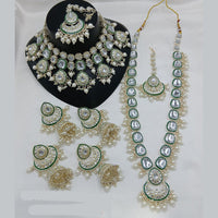 Sai Fashion Gold Plated Kundan Stone And Beads Double Necklace Set