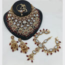 Sai Fashion Gold Plated Kundan Stone And Beads Semi-Bridal Set