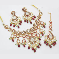 Sai Fashion Gold Plated Kundan Stone And Beads Necklace Set