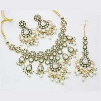 Sai Fashion Gold Plated Kundan Stone And Beads Necklace Set