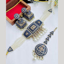 Sai Fashion  Gold Plated Crystal And Pearl Choker Necklace Set