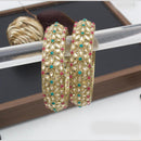 Sai Fashion Gold Plated Crystal Stone Bangles Set