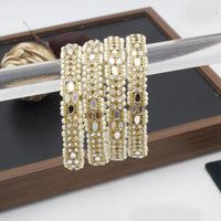 Sai Fashion Gold Plated Austrian Stone And Mirror Bangles Set