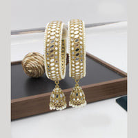 Sai Fashion Gold Plated Austrian Stone And Mirror Bangles Set