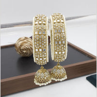 Sai Fashion Gold Plated Austrian Stone And Mirror Bangles Set