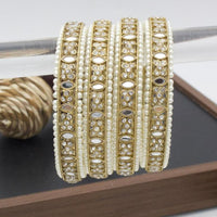 Sai Fashion Gold Plated Austrian Stone And Mirror Bangles Set